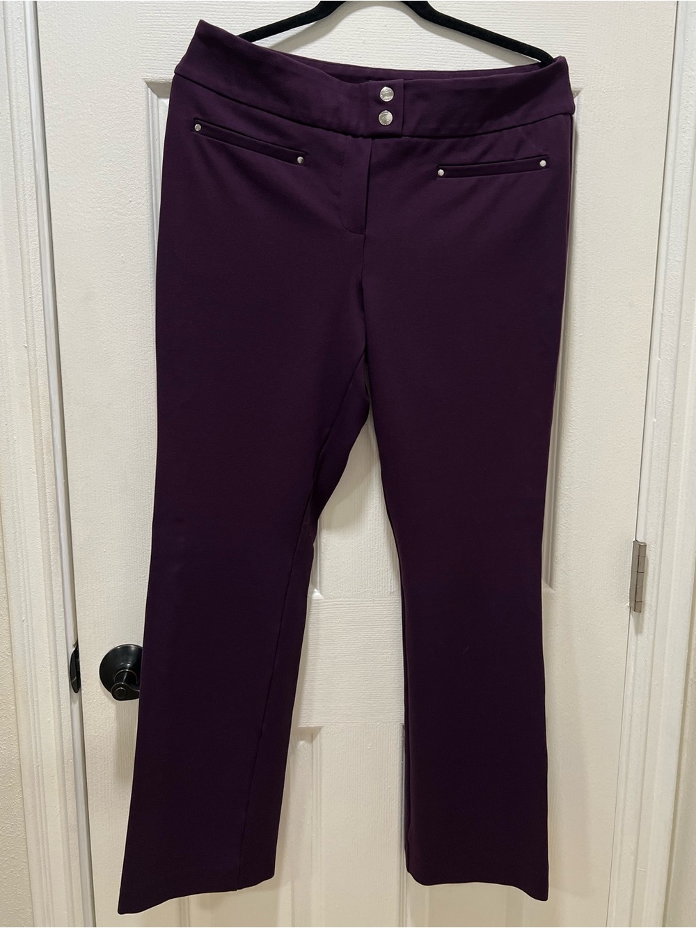 Rekucci Women's Deep Plum Stretch Bootcut Dress Pants Size 14